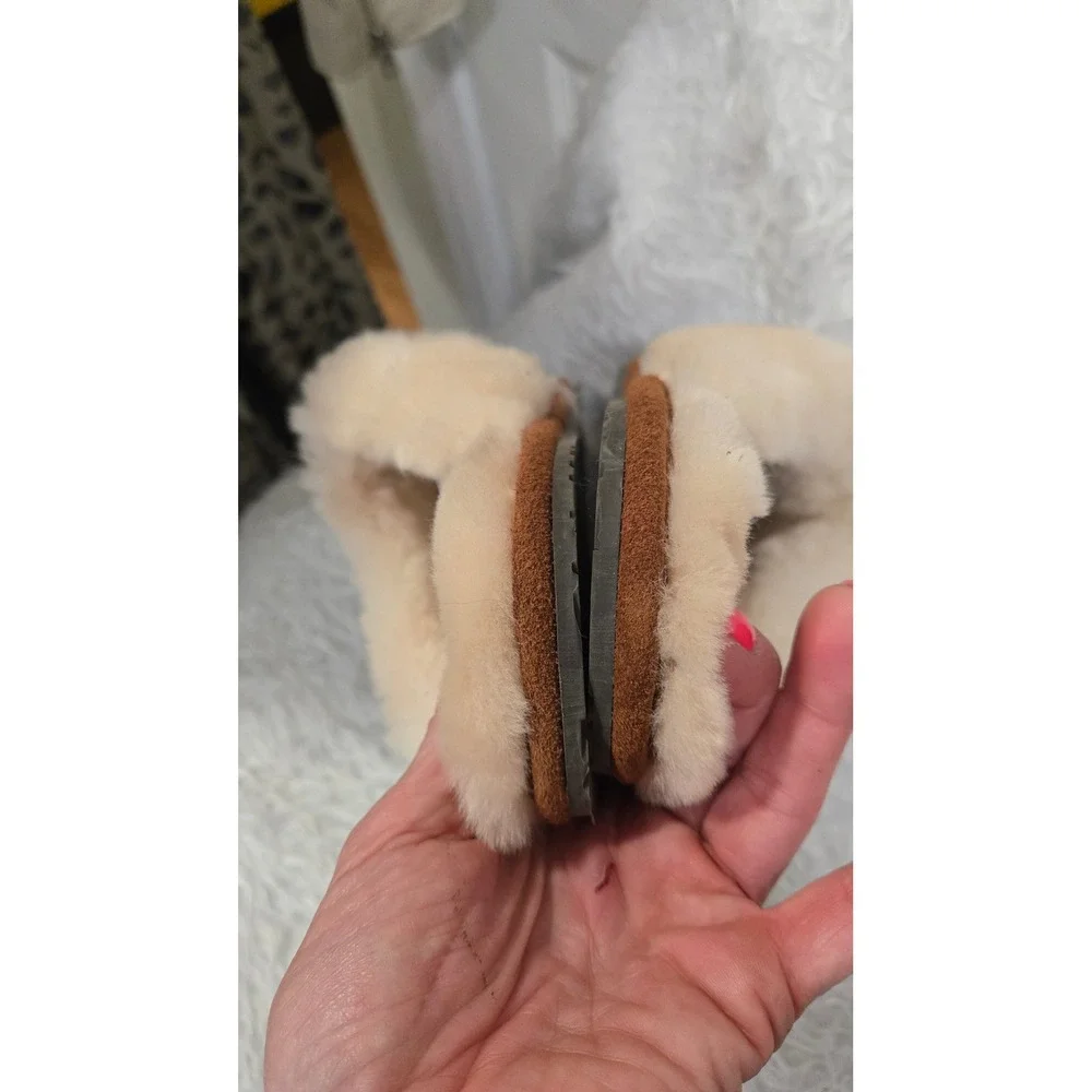 Staheekum Cressida-Wheat Suede Shearling Wool Scuff Slippers Women 8 Brown - Picture 9 of 9